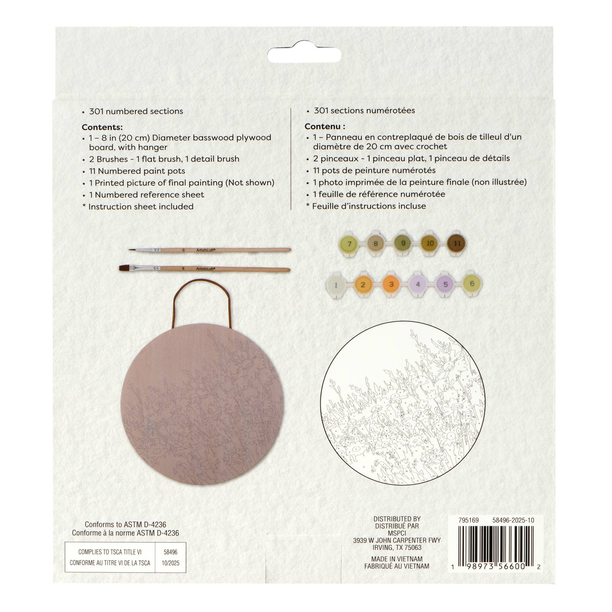 Flower Field Paint-by-Number Plywood Surface Kit by Artist's Loft®